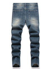 Boys Ripped Distressed Stretch Jeans Skinny Slim Fit Washed Denim Pants