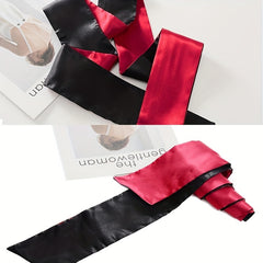 Solid Smooth Ribbon Sleep Eye Mask Blackout Soft Comfortable Blindfold