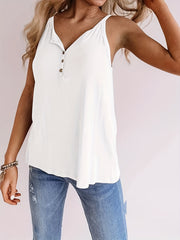 Spaghetti Strap Top V-Neck Cami - Summer Casual Sleeveless Tank
