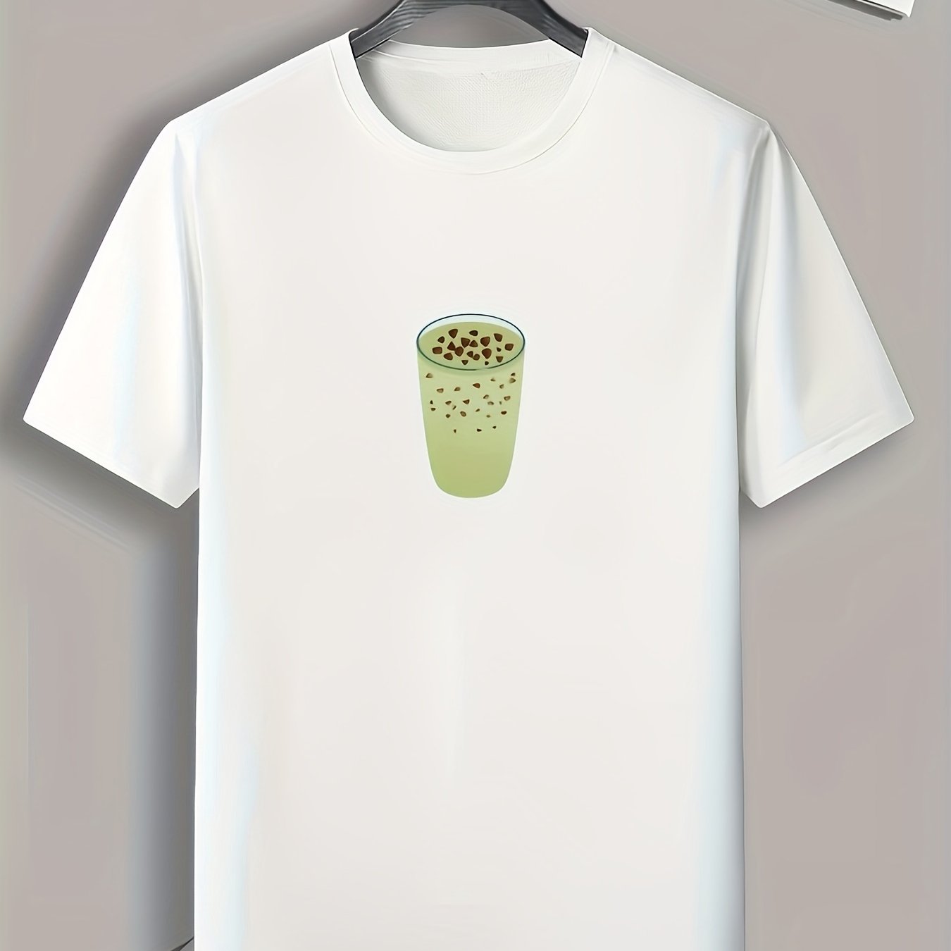 Men's Drink Print Comfy T Shirt for Summer