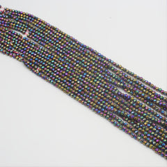 Colorful Spinel Painted Faceted Small Beads Beaded Length 15''