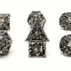 7pcs Hollow-eyed Monster Metal Polyhedral Dice Set