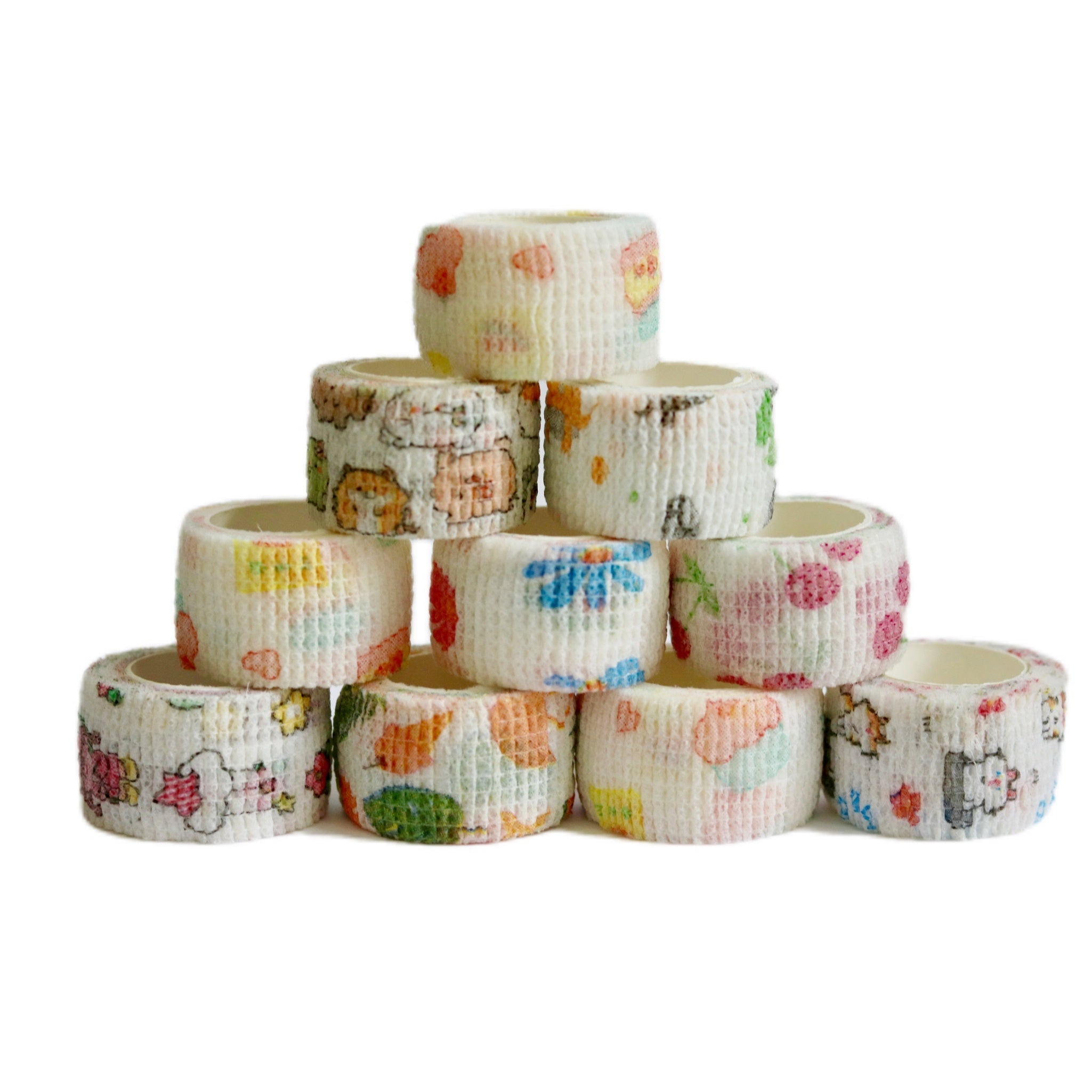 10 Packs Self Adhesive Bandage Wrap Rolls 2.54cm X 2 Yards