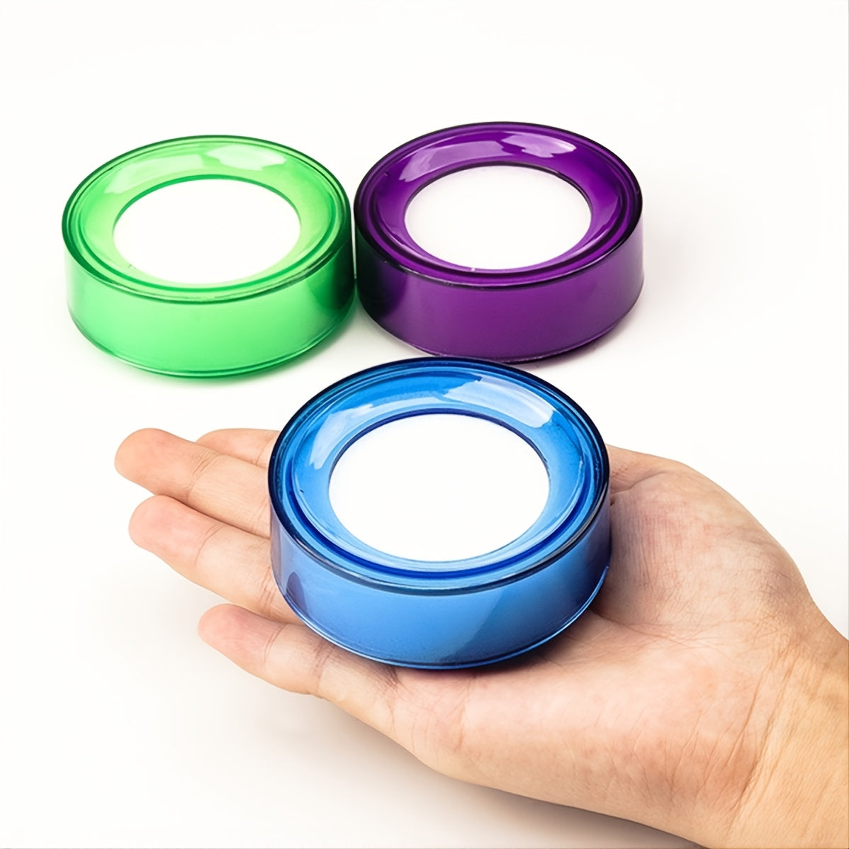 3 Pc Finger Wet Device Set Money & Wax Counting Sponge Jar & Bank Dip Box