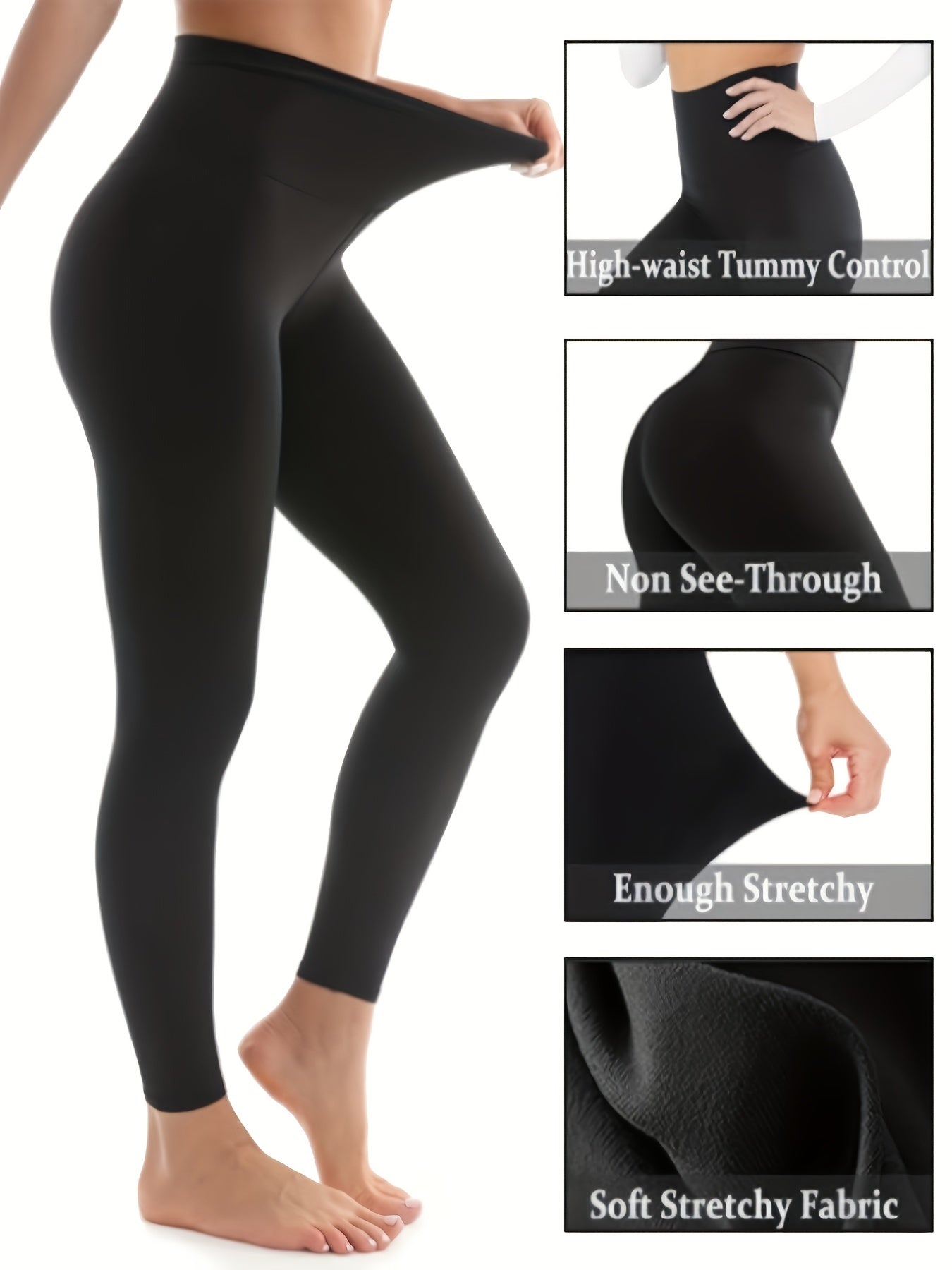 High Waisted Leggings for Women - Soft Athletic Tummy Control Pants