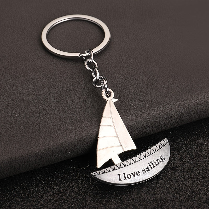 Ocean Sailboat Keychain Pendant Decoration For Car Backpack Wallet