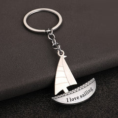 Ocean Sailboat Keychain Pendant Decoration For Car Backpack Wallet