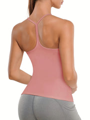 Summer Women's Seamless Cami Top Solid Round Neck Vest