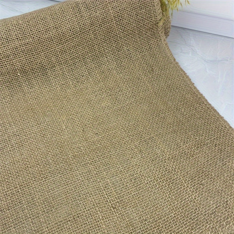 Boho Farmhouse Jute Burlap Tablecloth 11x108 inches
