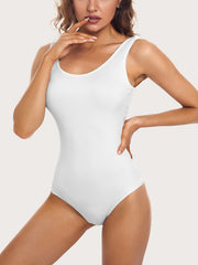 Scoop Neck Tank Bodysuit Sleeveless Slim Casual Bodysuit