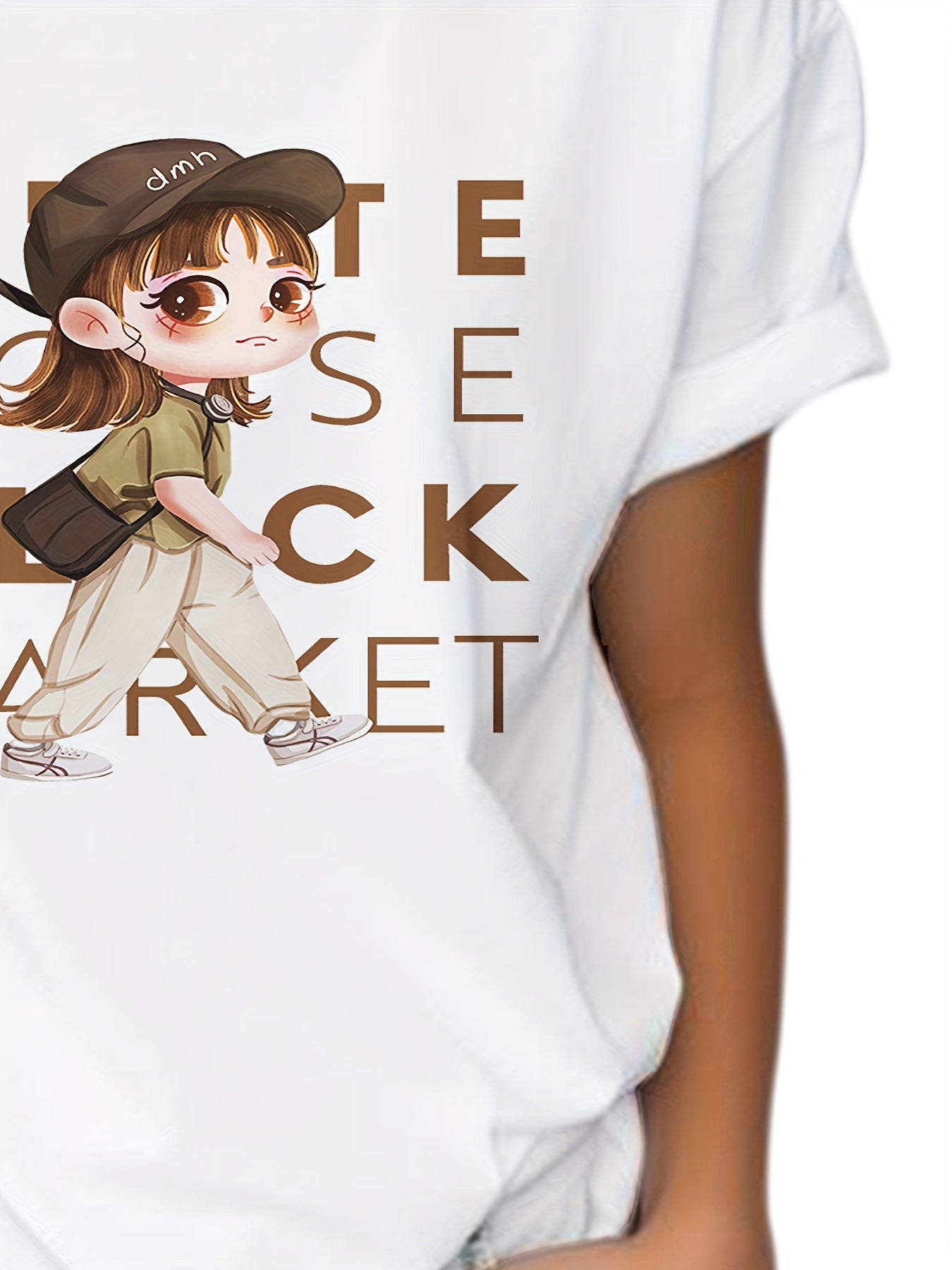 Cartoon Girl Graphic T-shirt for Kids