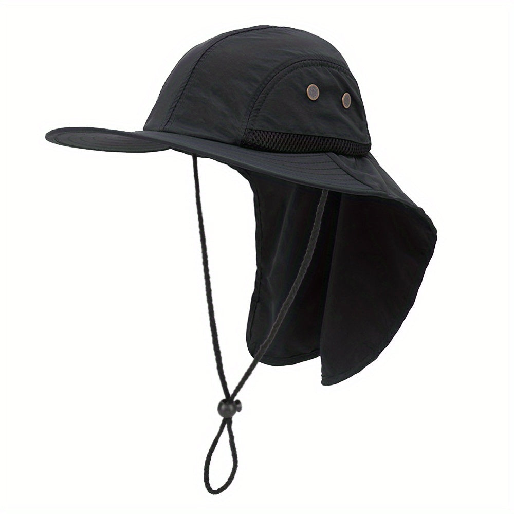 Outdoor Sun Hat with Neck Flap Wide Brim UPF 50