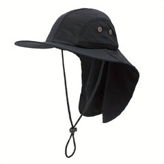 Outdoor Sun Hat with Neck Flap Wide Brim UPF 50
