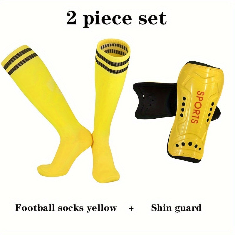 Football Socks With Shin Guard Set Thickened Soccer Socks Calf Protector