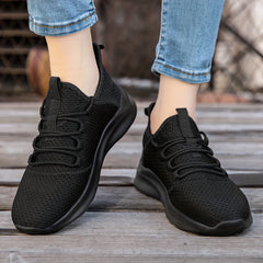 Soft Thick Sole Mesh Breathable Flying Woven Shoes