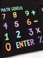 Boys 2pcs Math Number Print Top & Pants Pajamas Set