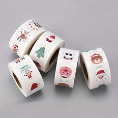 500pcs Cartoon Christmas Gift Stickers Self-adhesive for Various Surfaces