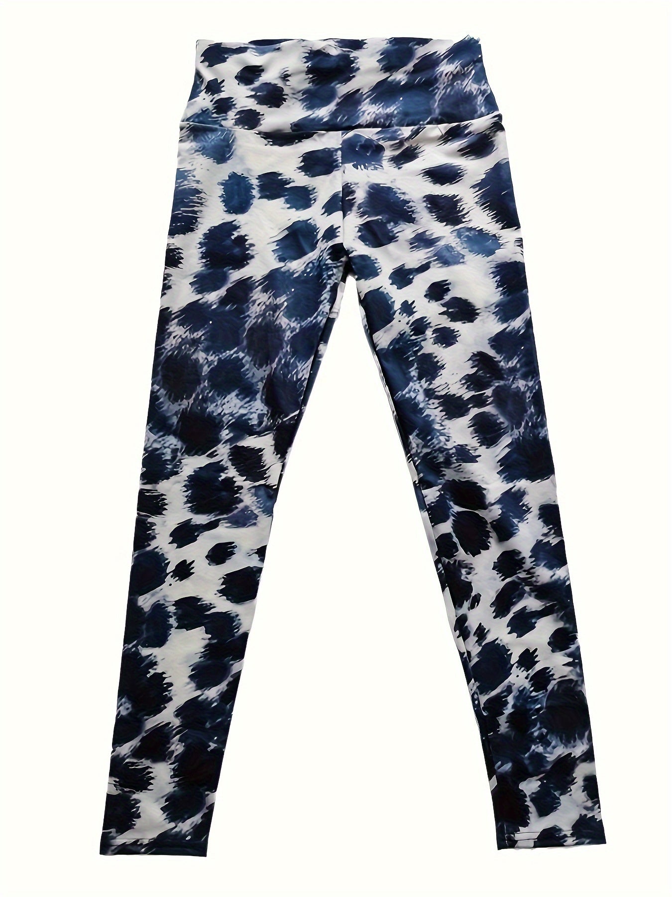 Grey Leopard Print High Waist Tummy Control Fitness Pants