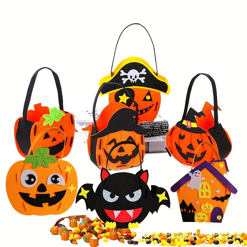 Halloween Candy Bag Non Woven DIY Handbag Pumpkin Bucket