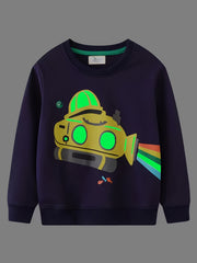 Boys Graphic Sweatshirt Long Sleeves Crew Neck Pullover