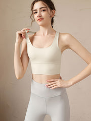 Criss Cross Straps Sporty Bra Shockproof Yoga Top