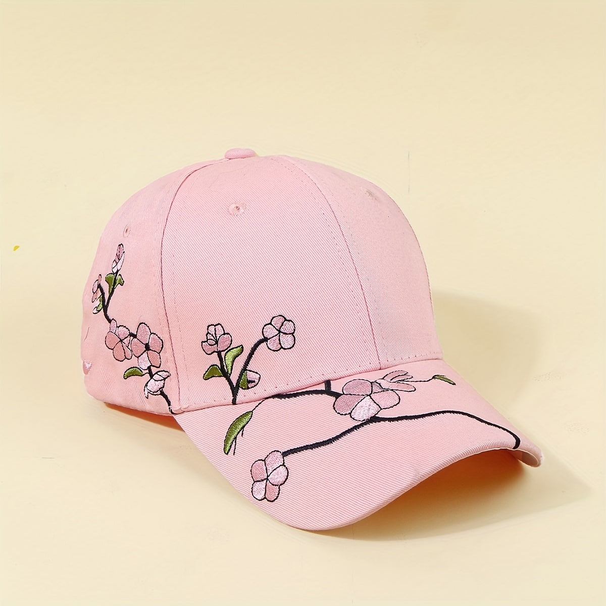 Embroidered Plum Blossom Baseball Cap