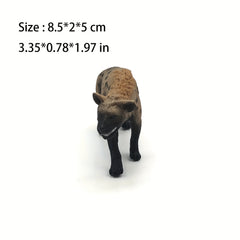 Realistic African Leopard Dog Figurine Wildlife Model Detailed Fur Desktop Decor