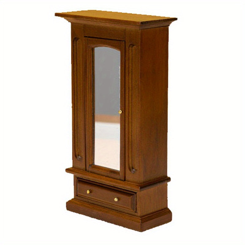 1:12 Dollhouse Wardrobe Mirror Locker Storage Cabinet Furniture Decor