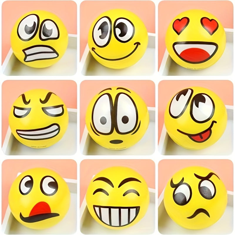 12pcs Smiling Expression Pressure Ball PU Foam Puzzle Toy