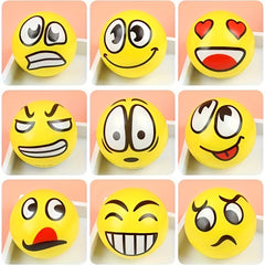 12pcs Smiling Expression Pressure Ball PU Foam Puzzle Toy