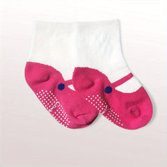 3 Pairs Baby Girls Anti-Skid Ballet Socks with Dot Glue