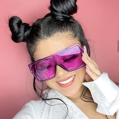Square Oversized Frame Sunglasses Women Shield Glasses UV400 Protection