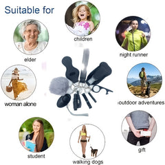 10pc Women's Safety Keychain Set: Alarm, Breaker, Whistle, Opener