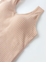 3 Pcs Seamless Ribbed Tank Top V Neck Beauty Back Vest