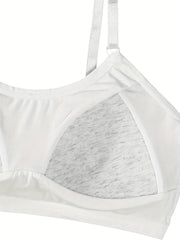 3pcs Girls Adjustable Stretch Sports Bras Comfortable Soft Bralette