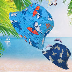 Kids Shark Bucket Hat Outdoor Sunshade Hat for Boys and Girls