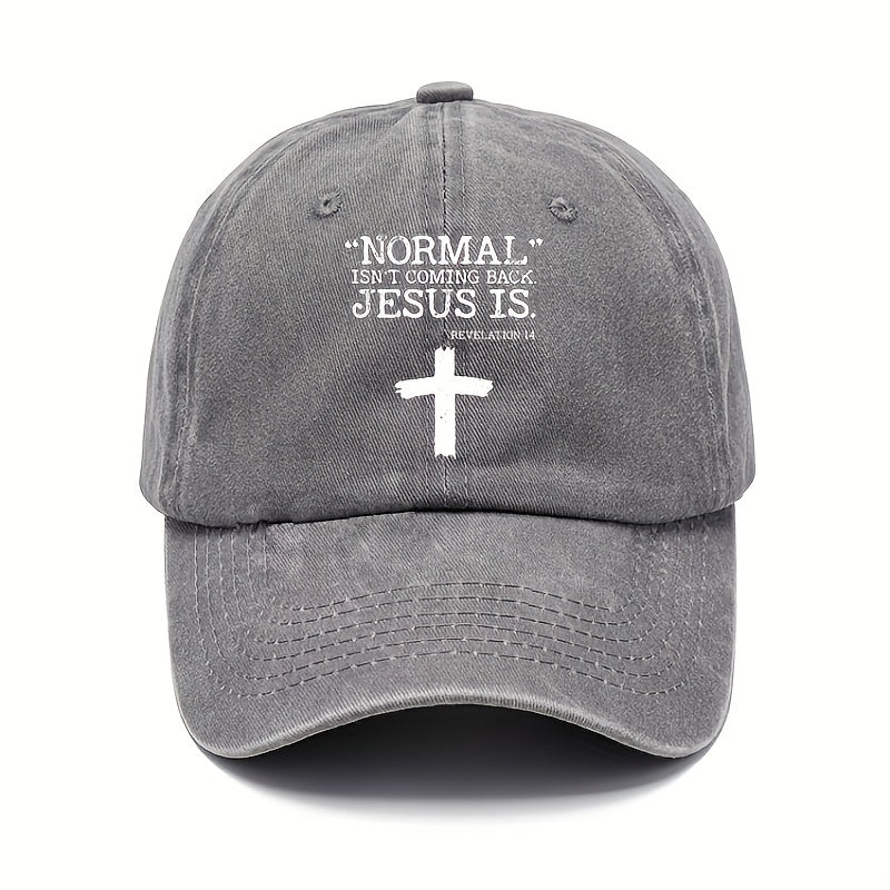 Cross Letter Print Baseball Cap Washed Distressed Dad Hats Solid Unisex Sun Hats