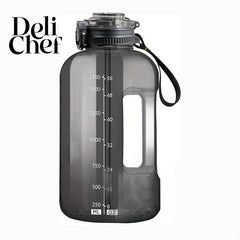 1900ml 64oz Large Capacity Water Bottle with Time Marker and Straw