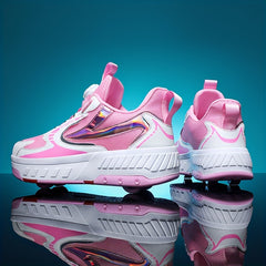Breathable Mesh Roller Shoes for Kids Outdoor Fun