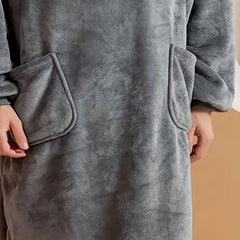 Women's Hoodie Wearable Blanket Soft Warm Outdoor Camping