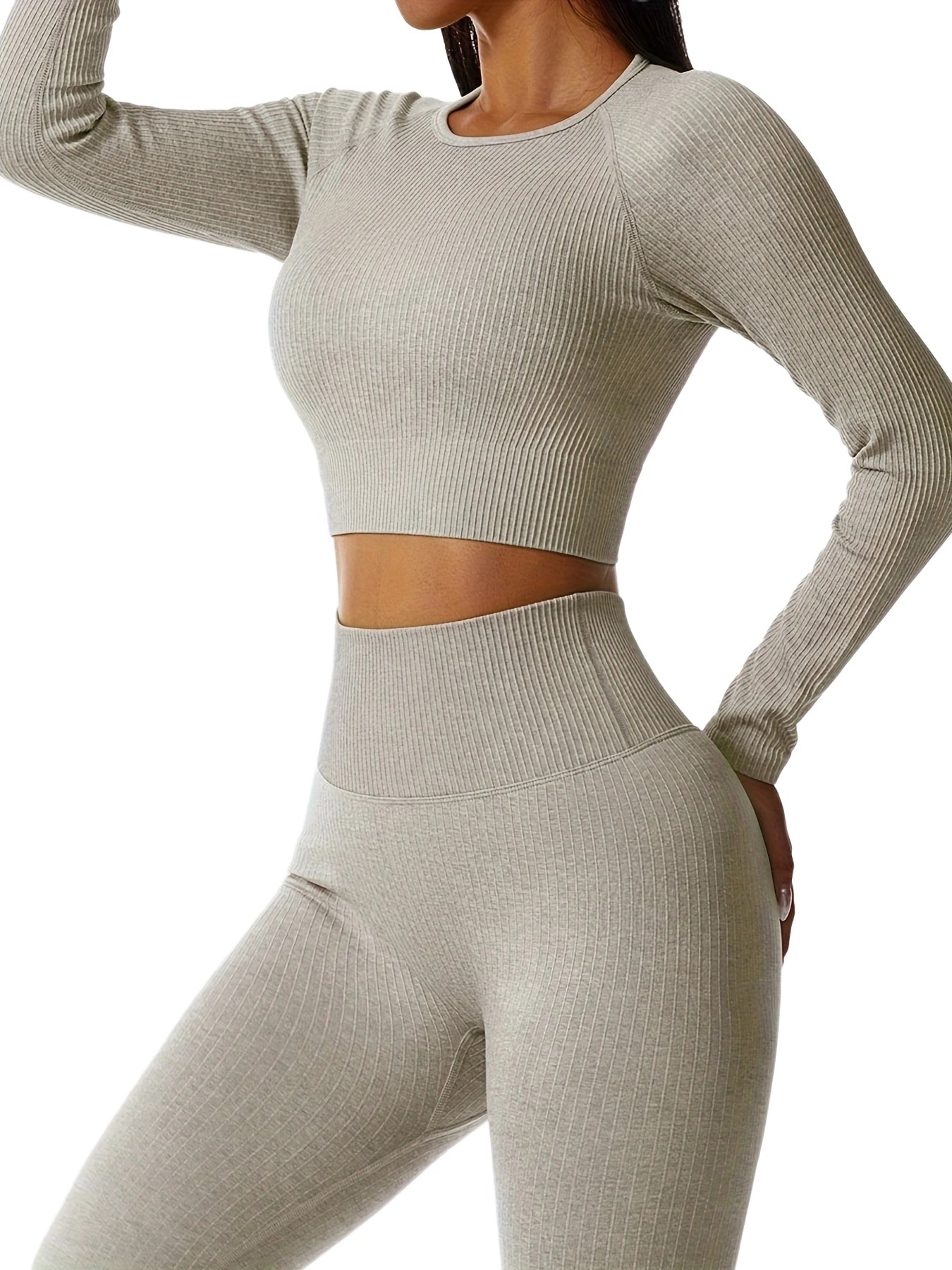 Women's Breathable Long Sleeve Workout Set