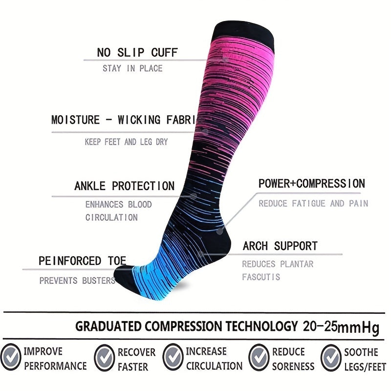Compression Socks 20-30 mmHg for Men & Women, 6 Pairs
