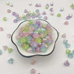 100pcs Straight Hole Small Flower Mixed Beads Bulk