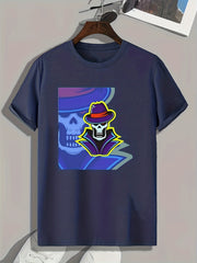 Skull Print Men's Graphic T shirt Casual Comfy Tees For Summer