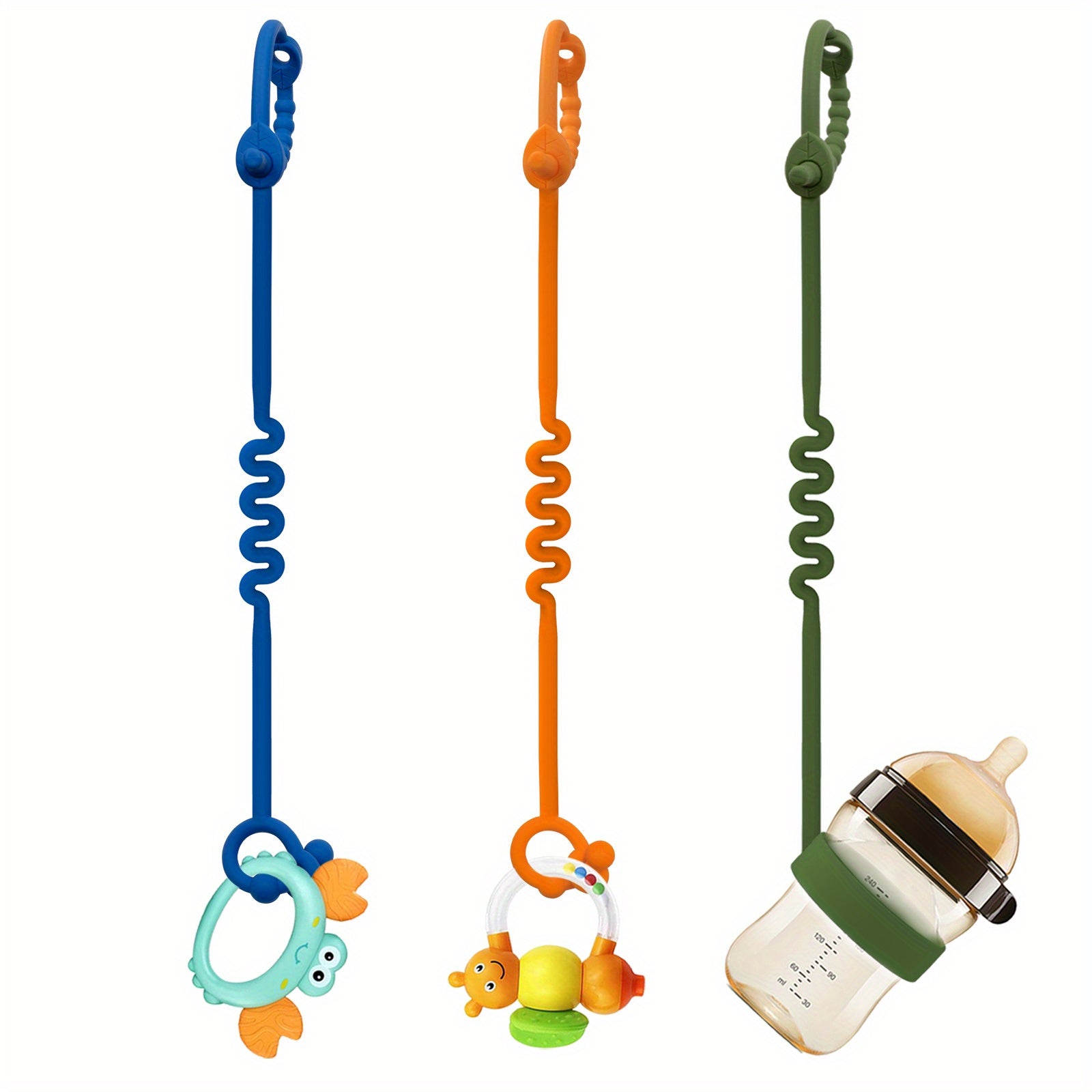 Adjustable Silicone Toy Safety Straps for Baby Gear