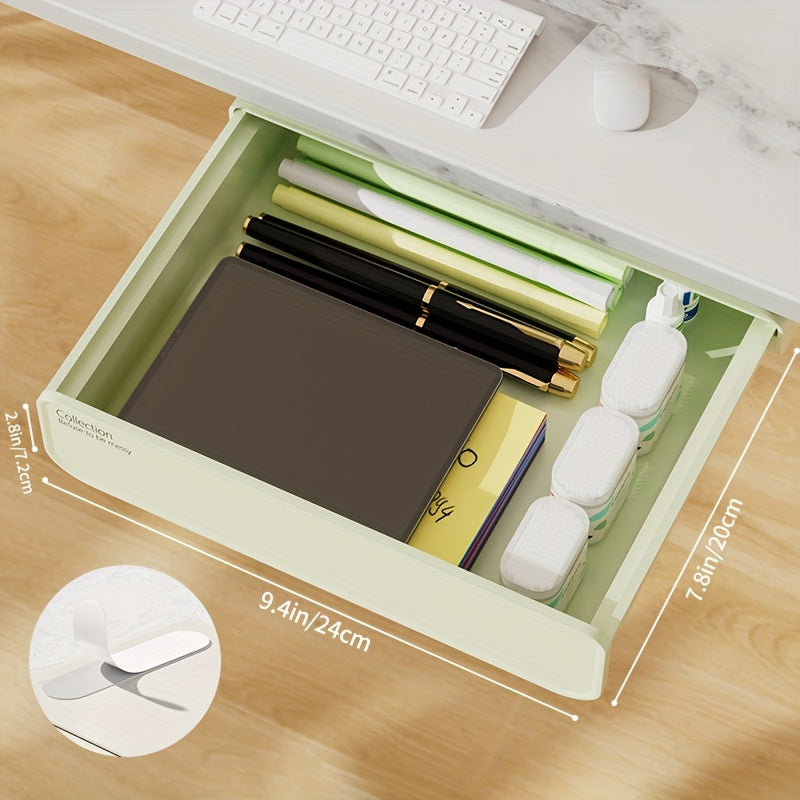 Under Desk Storage Drawer Box Slide Out Self Adhesive Drawer Basket