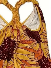 Graphic Print Baggy Jumpsuit Casual V Neck Sleeveless Summer Jumpsuit