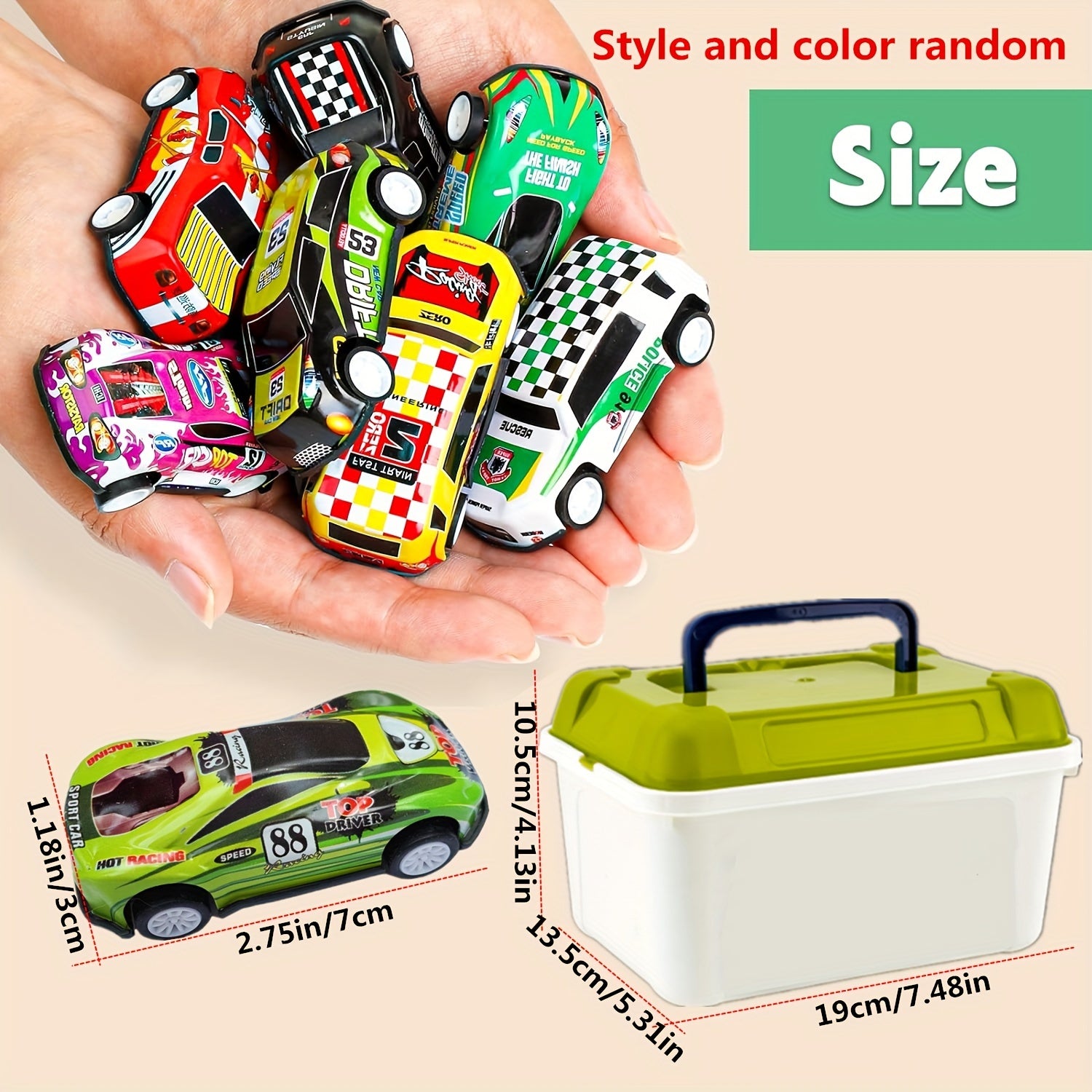 31pcs 2.75in Pull Back Toy Cars in Storage Box Party Favors Goodie Bag Stuffers