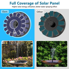 Solar Fountain Pump 3.5W with 6 Nozzles for Bird Bath Pond Garden
