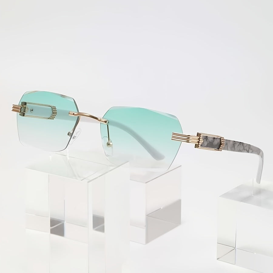 Vintage Rimless Sunglasses Women Unisex Rectangle Frameless Candy Glasses